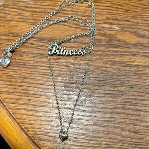 Betsy Johnson Silver 'Princess' Necklace with Heart Charm